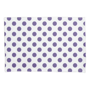 Housse D'oreillers Pois ultra violets sur blanc
