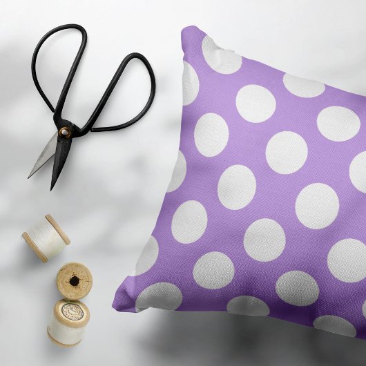 Housse D'oreillers Pois violets, Motif à points Polka, points, pointi