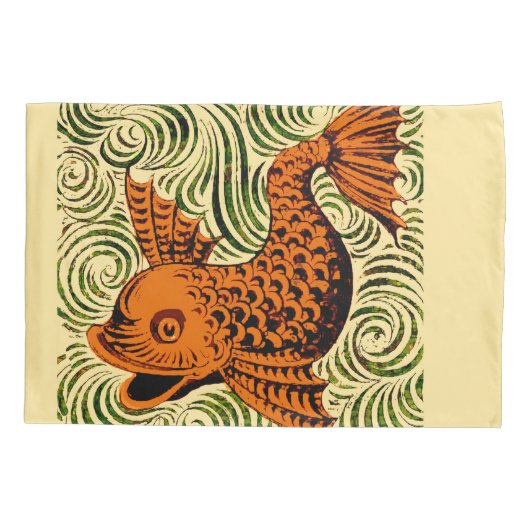 Housse D'oreillers Poisson Antique Carrelage Ancien art (Dos)