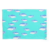 Housse D'oreillers Poisson bleu turquoise (devant)