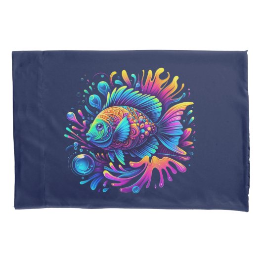Housse D'oreillers Poisson coloré (devant)