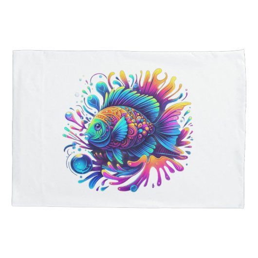 Housse D'oreillers Poisson coloré (Dos)