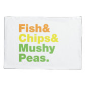 Housse D'oreillers Poissons & Chips & Pois Musqués. (Dos)