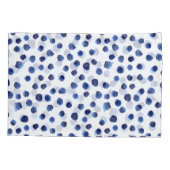Housse D'oreillers Polka Bleue : Aquarelle Point sans joint. (Dos)