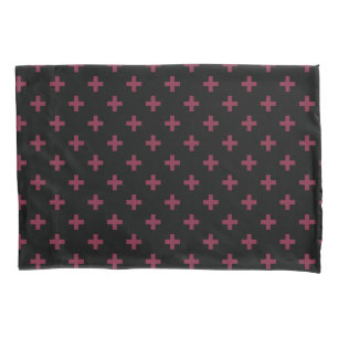 Housse D'oreillers Polka de mûre croise sur le noir