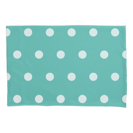 Housse D'oreillers Polka Dot Pillowcase (Aqua & White) (devant)