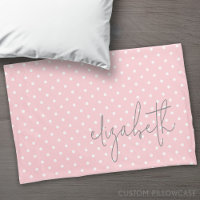Polka Dot rose vierge script gris nom