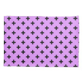 Housse D'oreillers Polka noire croise sur lilas (Dos)