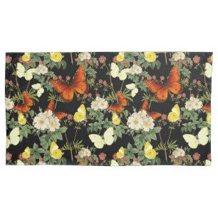Housse D'oreillers Pommes fleurissent et papillons King Pillowcase