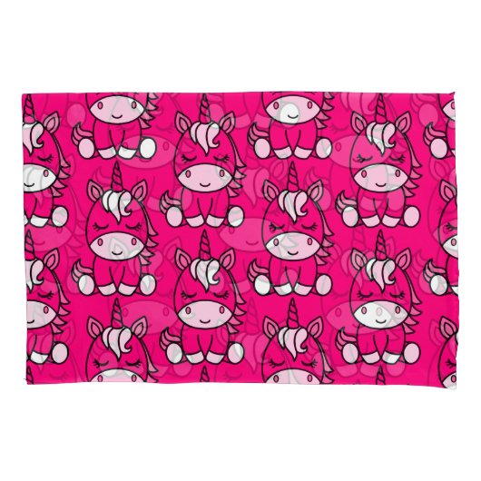 Housse D'oreillers Pony de licorne rose (devant)