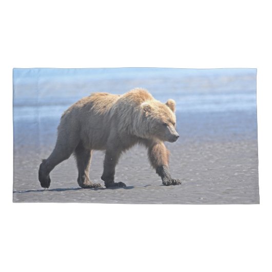 Housse D'oreillers Porte-oreille King Size unique de grizzli (Dos)