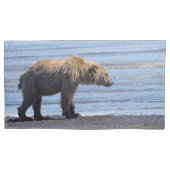 Housse D'oreillers Porte-oreille King Size unique de grizzli (devant)