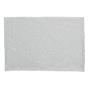 Housse D'oreillers Porte-oreiller à points gris et blanc Polka