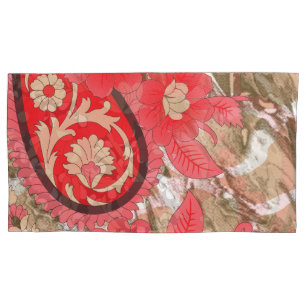 Housse D'oreillers Portes-oreillers en satin et soie - Cheveux, monog