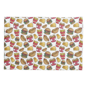 Housse D'oreillers Portes-oreillers Motif Fast Food