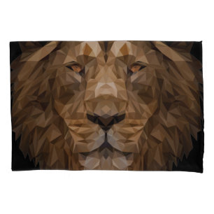 Housse D'oreillers Portrait de lion géométrique