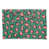 Poster de animal Léopard vert rose corail moderne