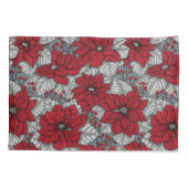 Housse D'oreillers Potsettia rouge et baies, conception de Noël (Dos-gauche)