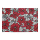 Housse D'oreillers Potsettia rouge et baies, conception de Noël (Dos-Droit)