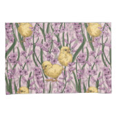 Housse D'oreillers Poulets et hyacinthes roses (devant-Droit)