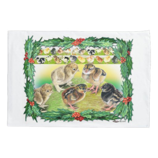 Housse D'oreillers Poussins de Noël (Dos)