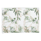 Housse D'oreillers Premium Sage moderne Eucalyptus Vert (devant-Droit)