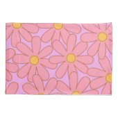 Housse D'oreillers Preppie Hippie rose violet Motif de fleurs (Dos)
