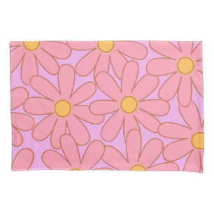 Housse D'oreillers Preppie Hippie rose violet Motif de fleurs