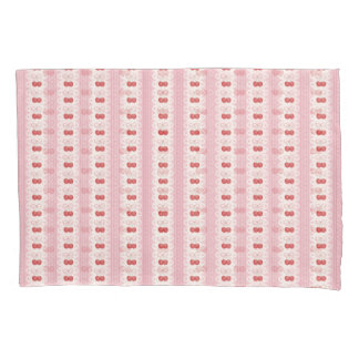 Housse D'oreillers Preppy Cherry Stripes - Pink and Off White