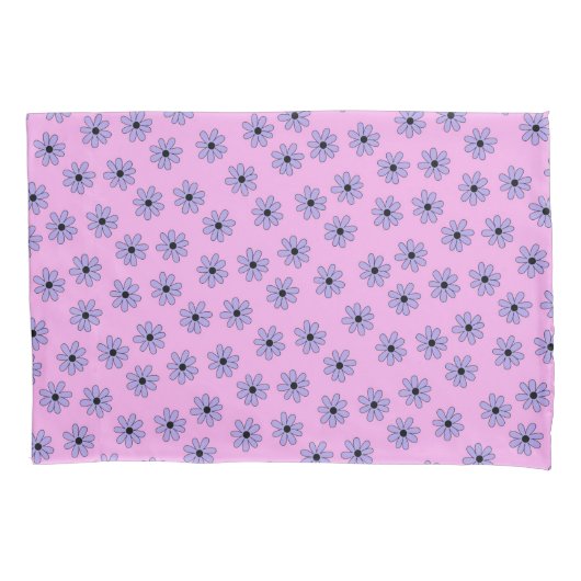 Housse D'oreillers Preppy violet bleu Hippie Motif (devant)