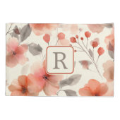 Housse D'oreillers Pretty Flower Monogram Template Personalized (Dos)