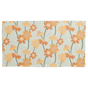 Housse D'oreillers Pretty retro muted 1970 s flowers