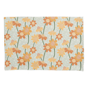 Housse D'oreillers Pretty retro muted 1970 s flowers