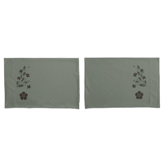 Housse D'oreillers Pretty Soft Green Floral Pillowcase Set (devant-Set)