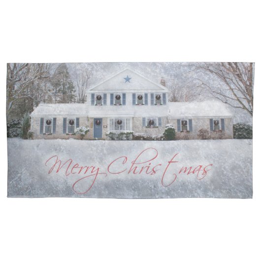 Housse D'oreillers Primitive Winter Snow Country Rustic Open House (devant)