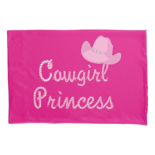 Housse D'oreillers Princesse Cowgirl avec Coque Casquette rose (devant)