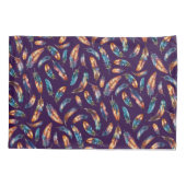 Housse D'oreillers Purple Black Feather Print - Reversible Boho Art (Dos)