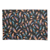 Housse D'oreillers Purple Black Feather Print - Reversible Boho Art (devant)