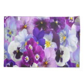 Housse D'oreillers Purple Bleu Blanc Floral Fleurs Pansy (Dos-gauche)
