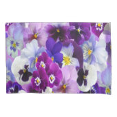 Housse D'oreillers Purple Bleu Blanc Floral Fleurs Pansy (devant-gauche)