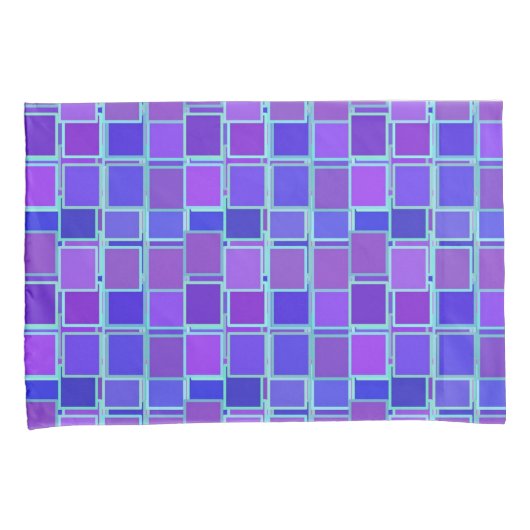 Housse D'oreillers Purple Mosaic Squares Tile Pattern (devant-Droit)