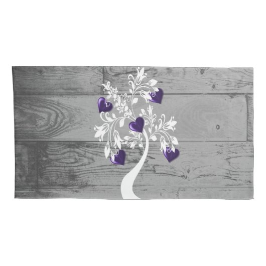 Housse D'oreillers Purple Tree of Hearts Coque Coussin personnalisé (Dos-Droit)