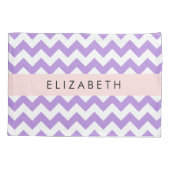 Housse D'oreillers Purple Zigzag, Purple Chevron, Votre Nom (Dos)