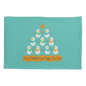 Housse D'oreillers Pyramide des sapins de Noël faite de bonhommes de (Dos-gauche)