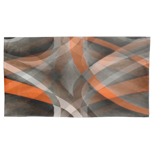 Housse D'oreillers Quatre-vingts Vibes Brûlées orange et gris courbe (devant-gauche)