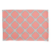 Housse D'oreillers Quatrefoil corail et gris (devant)