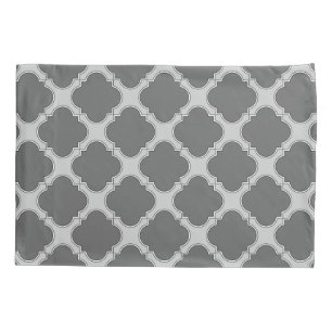 Housse D'oreillers Quatrefoil dans les tons gris