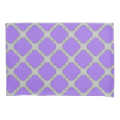 Housse D'oreillers Quatrefoil violet et gris (devant)