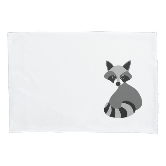 Housse D'oreillers Raccoon Illustration noir et blanc (devant)
