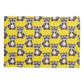 Housse D'oreillers Raccoon Pattern Design Yellow  (Dos)